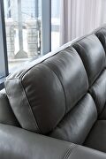 Modern top grain dark gray right-facing leather sectional sofa by Beverly Hills additional picture 7