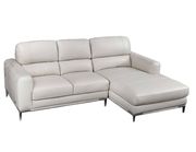 Modern top grain bone leather right-facing sectional sofa additional photo 2 of 1