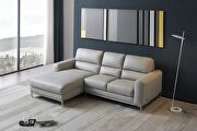 Modern top grain smoke gray leather sectional sofa by Beverly Hills additional picture 6