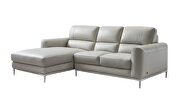 Modern top grain smoke gray leather sectional sofa by Beverly Hills additional picture 7