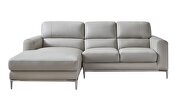 Modern top grain smoke gray leather sectional sofa by Beverly Hills additional picture 8