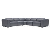 Slate blue full leather sectional couch w/ power recliners additional photo 3 of 2