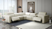 Slate gray full leather sectional w/ power recliners by Beverly Hills additional picture 2