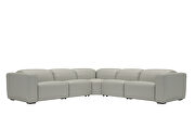 Slate gray full leather sectional w/ power recliners by Beverly Hills additional picture 3