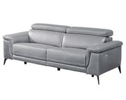 Gray leather sofa w/ adjustable headrests by Beverly Hills additional picture 2