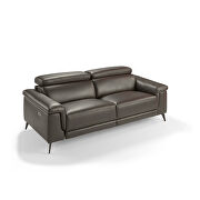 Brown leather sofa w/ adjustable headrests by Beverly Hills additional picture 5