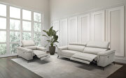 Smoke gray leather sofa w/ adjustable headrests by Beverly Hills additional picture 7