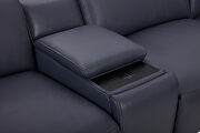 Slate gray leather recliner sectional w/ power recliners by Beverly Hills additional picture 12