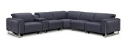 Slate gray leather recliner sectional w/ power recliners by Beverly Hills additional picture 4