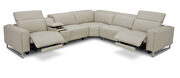 Smoke gray leather recliner sectional w/ power recliners by Beverly Hills additional picture 11