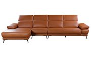 Full adobe orange leather sectional sofa by Beverly Hills additional picture 4