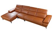Full adobe orange leather sectional sofa by Beverly Hills additional picture 5