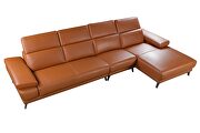 Full adobe orange leather sectional sofa by Beverly Hills additional picture 2