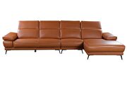 Full adobe orange leather sectional sofa by Beverly Hills additional picture 3