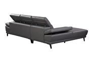 Full gray leather sectional sofa by Beverly Hills additional picture 4