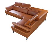 Full adobe orange leather sectional sofa by Beverly Hills additional picture 3