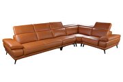 Full adobe orange leather sectional sofa by Beverly Hills additional picture 6