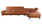 Full adobe orange leather sectional sofa by Beverly Hills additional picture 7