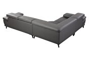 Full gray leather sectional sofa by Beverly Hills additional picture 2