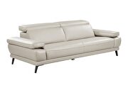 Smoke taupe leather sofa w/ adjustable headrests by Beverly Hills additional picture 2