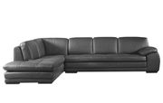 Left-facing gray leather low-profile modern sectional additional photo 2 of 1