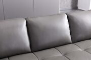 Left-facing gray leather low-profile modern sectional by Beverly Hills additional picture 5