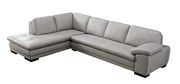 Left-facing beige leather contemporary sectional additional photo 2 of 4