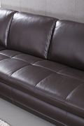 Left-facing brown leather low-profile contemporary sectional additional photo 5 of 6