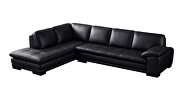 Left-facing black leather low-profile contemporary sectional by Beverly Hills additional picture 3