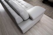 Right-facing beige leather low-profile contemporary sectional additional photo 5 of 5