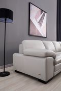 Right-facing beige leather low-profile contemporary sectional by Beverly Hills additional picture 6