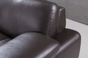 Right-facing brown leather low-profile modern sectional by Beverly Hills additional picture 6