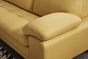 Left-facing yellow leather low-profile contemporary sectional by Beverly Hills additional picture 3