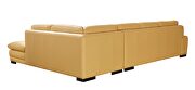 Right-facing yellow leather low-profile contemporary sectional by Beverly Hills additional picture 2