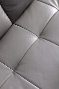 Right-facing gray leather low-profile modern sectional by Beverly Hills additional picture 5