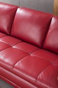 Left-facing red leather low-profile contemporary sectional additional photo 5 of 5