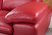 Right-facing red leather low-profile contemporary sectional additional photo 5 of 5