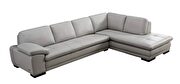 Right-facing smoke leather low-profile contemporary sectional additional photo 5 of 5