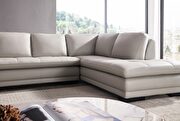Right-facing smoke leather low-profile contemporary sectional by Beverly Hills additional picture 6