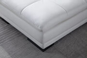 Left-facing white leather low-profile contemporary sectional by Beverly Hills additional picture 5