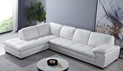 Left-facing white leather low-profile contemporary sectional by Beverly Hills additional picture 6