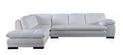 Left-facing white leather low-profile contemporary sectional by Beverly Hills additional picture 9