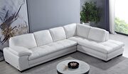 Right-facing white leather low-profile modern sectional by Beverly Hills additional picture 9