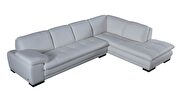 Right-facing white leather low-profile modern sectional by Beverly Hills additional picture 10
