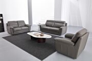 Contemporary casual style sofa in gray leather by Beverly Hills additional picture 2