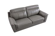 Contemporary casual style sofa in gray leather by Beverly Hills additional picture 3