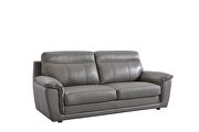 Contemporary casual style sofa in gray leather by Beverly Hills additional picture 4
