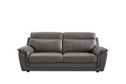 Contemporary casual style sofa in gray leather by Beverly Hills additional picture 5