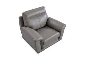 Contemporary casual style chair in gray leather by Beverly Hills additional picture 3