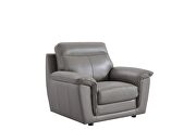 Contemporary casual style chair in gray leather by Beverly Hills additional picture 4